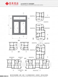 Structure drawing of GR70 series swing door