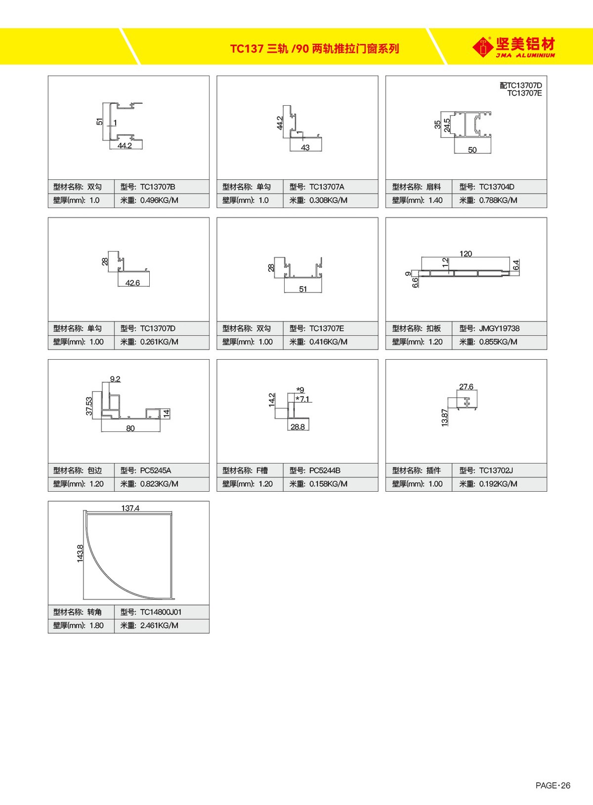 TC137三轨／90两轨推拉门窗系列